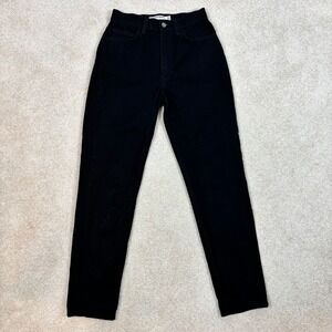 American Apparel High Waisted Mom Jeans Black Tapered Leg RSADM304 Size 26